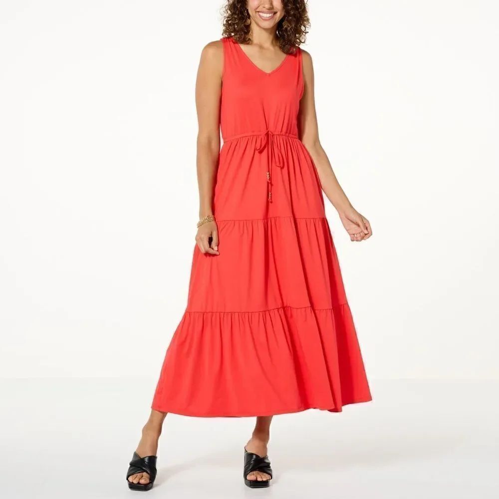 C Wonder by Christian Siriano Tiered Maxi Dress Large